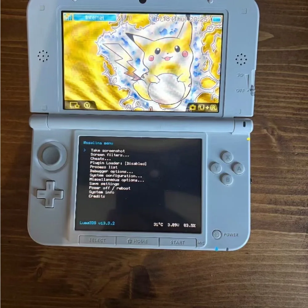 Nintendo 3DS Pikachu Accent Handheld - Yellow and White